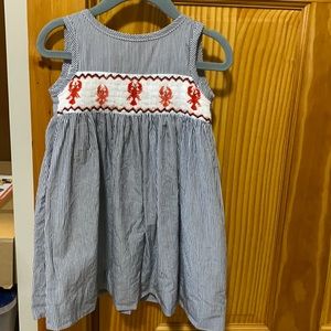 Rachel Riley Lobster seersucker dress 18M